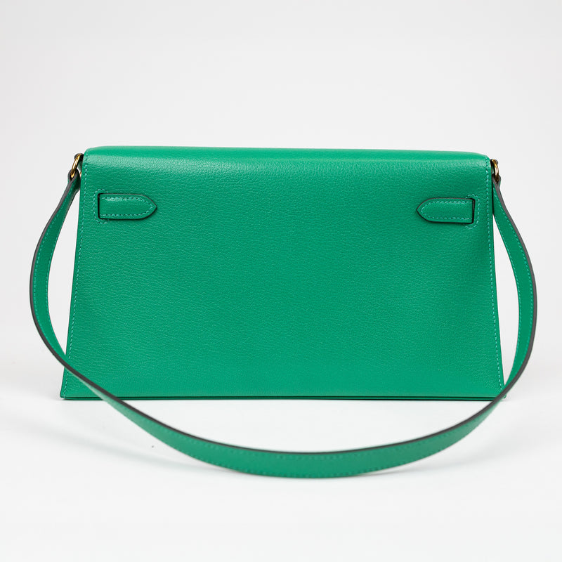 Hermes Bamboo Green Chevre Kelly Elan Shoulder Bag