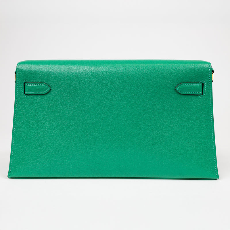 Hermes Bamboo Green Chevre Kelly Elan Shoulder Bag