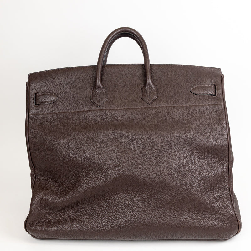 Hermes Brown Clemence Leather Haut à Courroies HAC 50 cm SHW