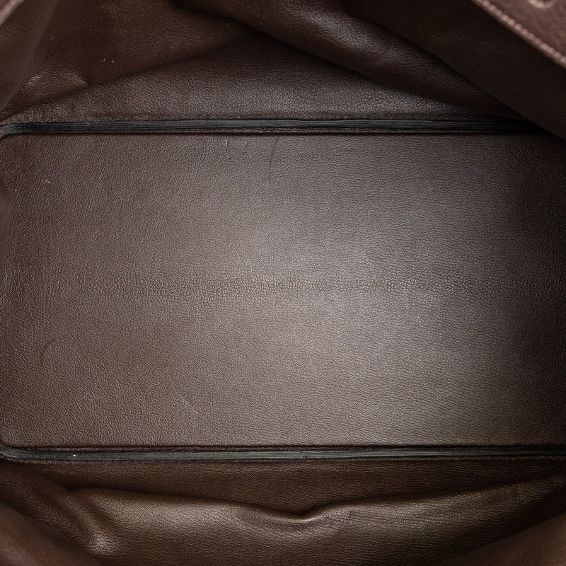 Hermes Brown Clemence Leather Haut à Courroies HAC 50 cm SHW