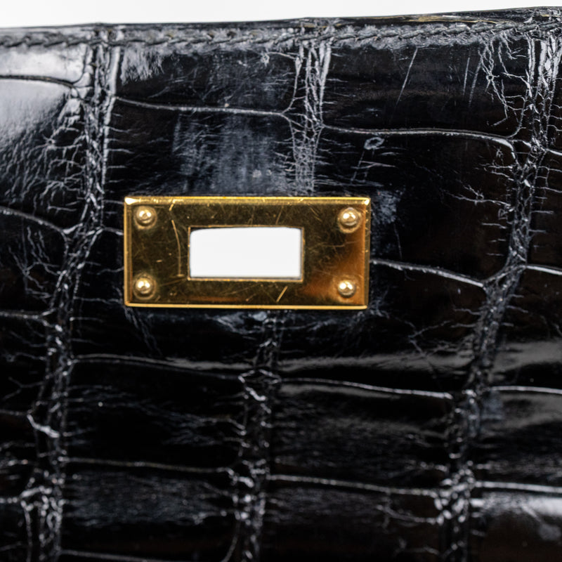 Hermès Black Crocodile Kelly 32cm GHW