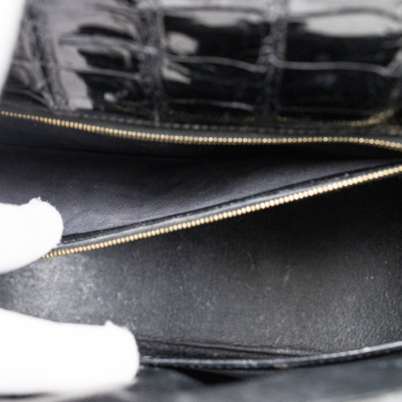 Hermès Black Crocodile Kelly 32cm GHW