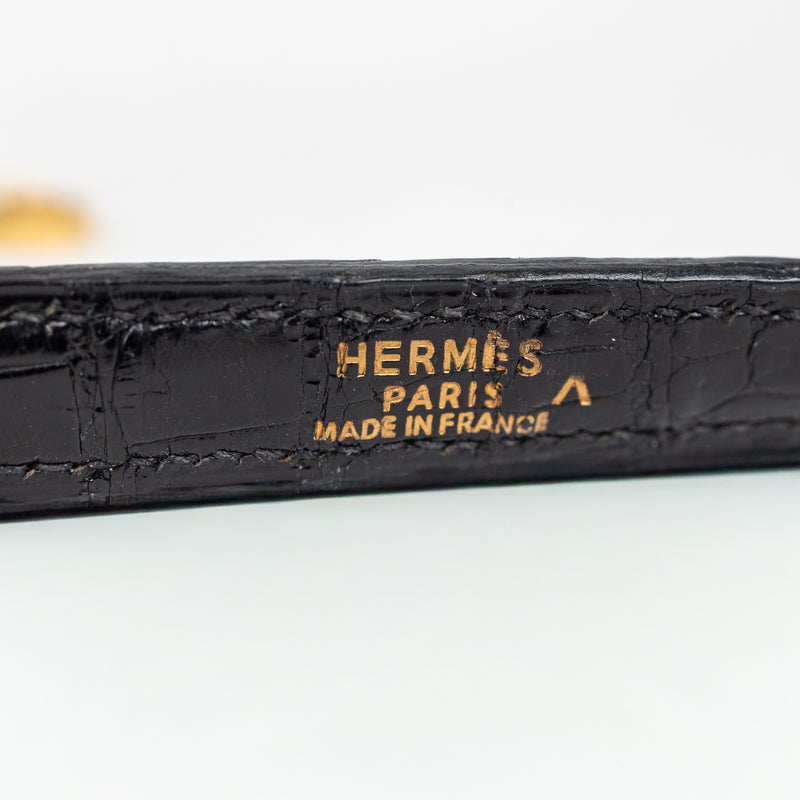Hermès Black Crocodile Kelly 32cm GHW
