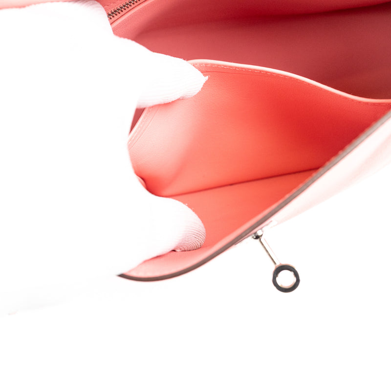 Hermes Pink Rose Azalee Swift Leather Kelly 25 cm Palladium Hardware