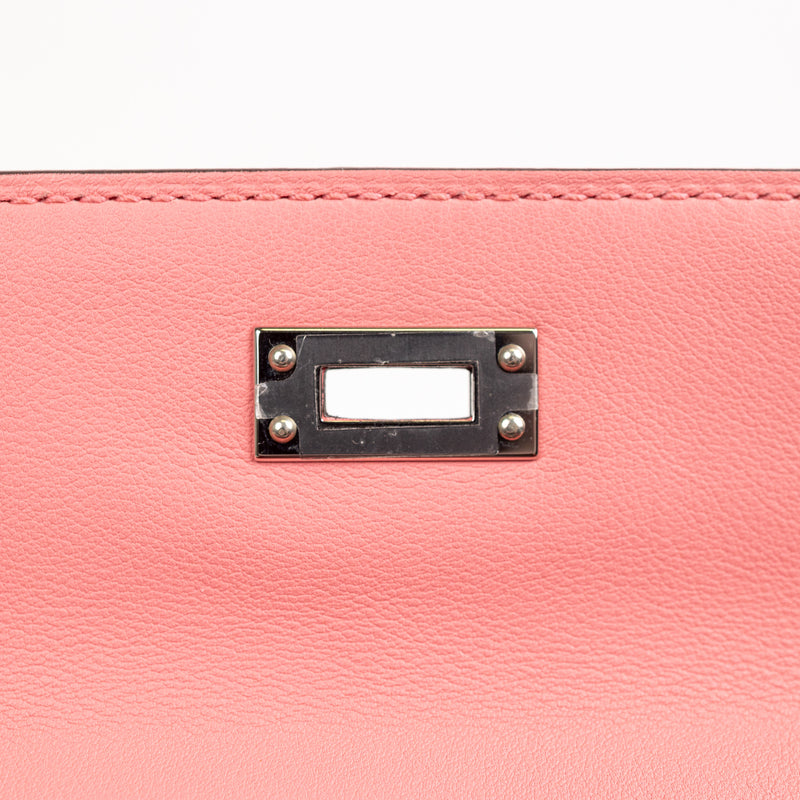 Hermes Pink Rose Azalee Swift Leather Kelly 25 cm Palladium Hardware