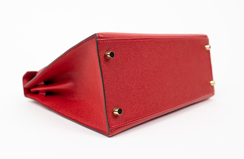 Hermès Kelly Sellier 28 in Rouge Epsom Leather with Gold Hardware