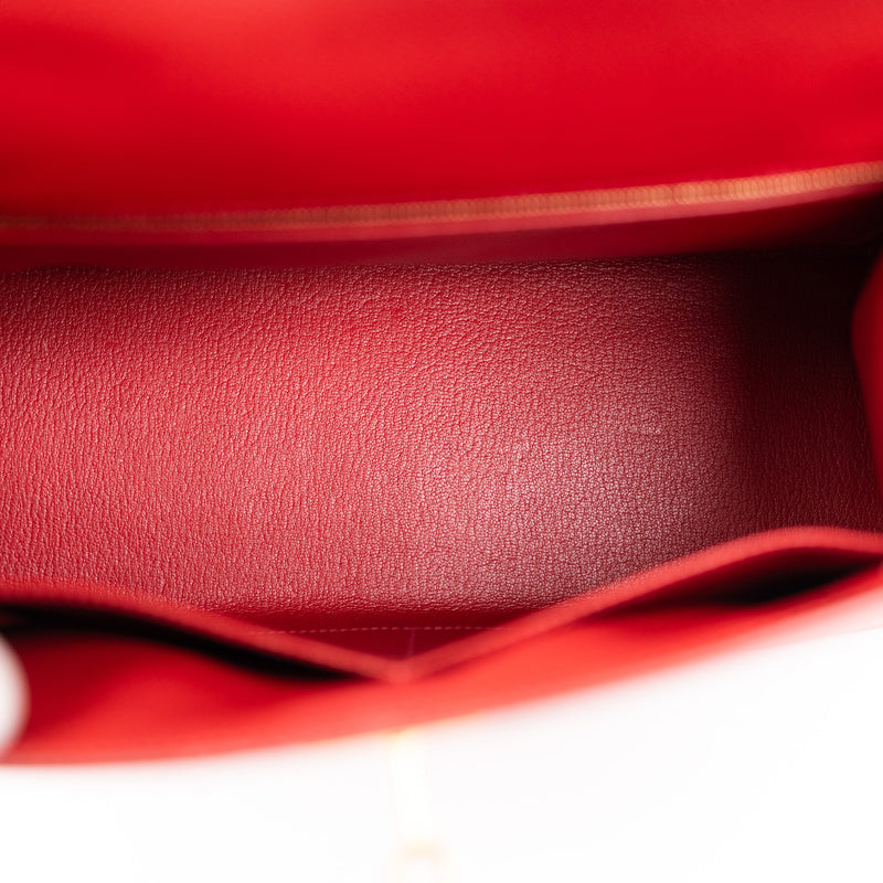Hermès Kelly Sellier 28 in Rouge Epsom Leather with Gold Hardware