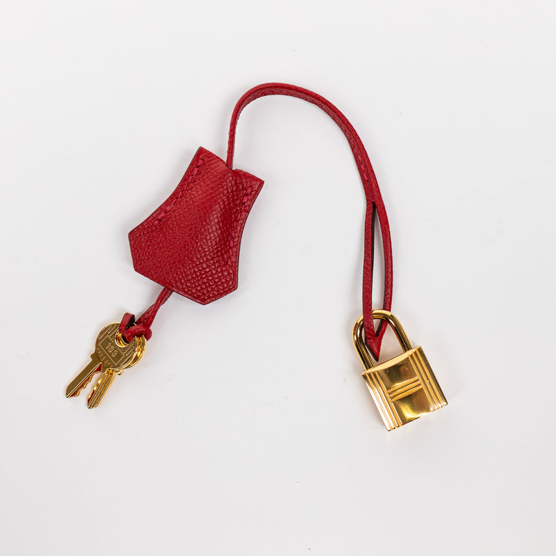 Hermès Kelly Sellier 28 in Rouge Epsom Leather with Gold Hardware