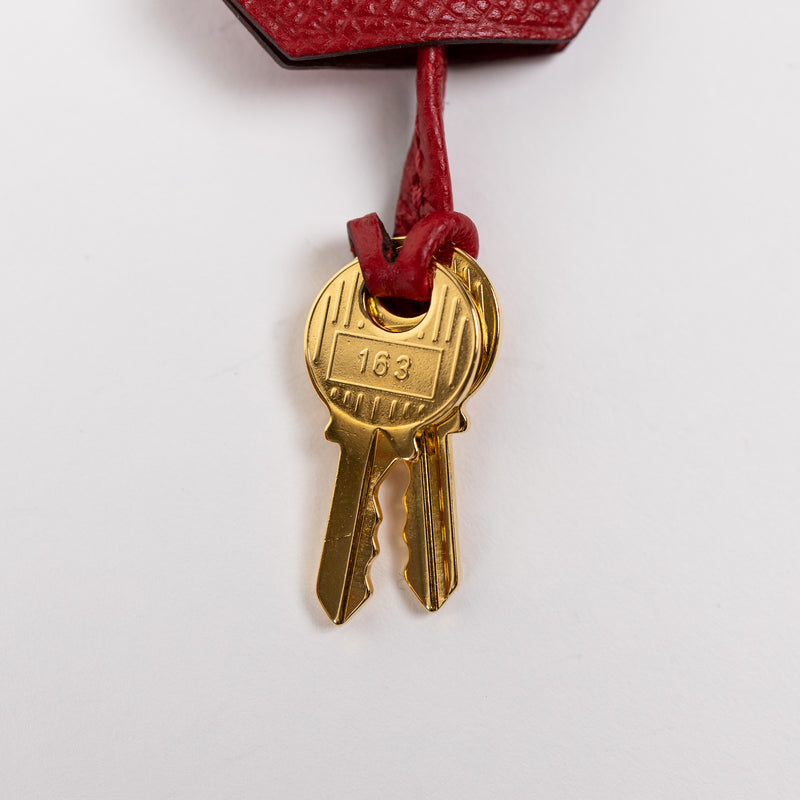 Hermès Kelly Sellier 28 in Rouge Epsom Leather with Gold Hardware