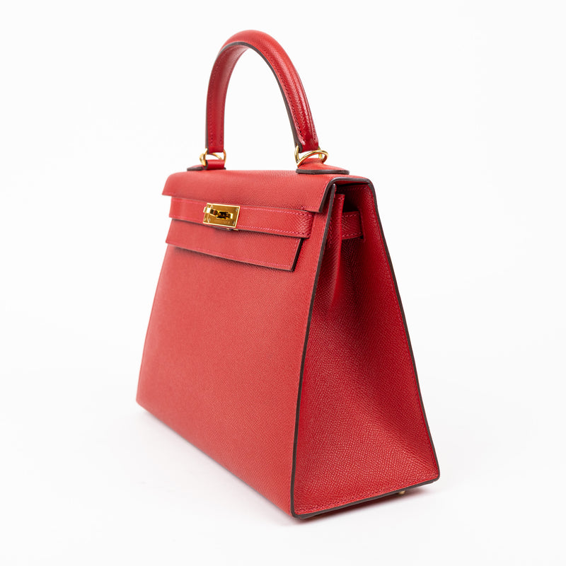 Hermès Kelly Sellier 28 in Rouge Epsom Leather with Gold Hardware