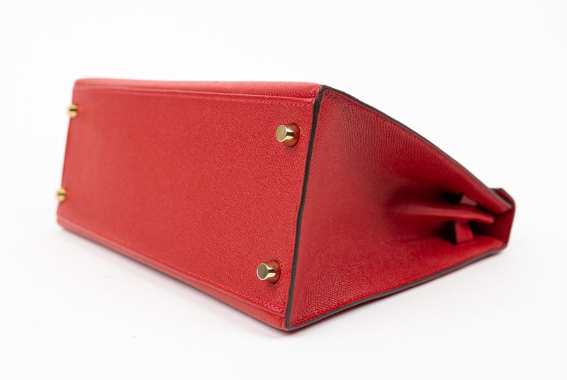 Hermès Kelly Sellier 28 in Rouge Epsom Leather with Gold Hardware