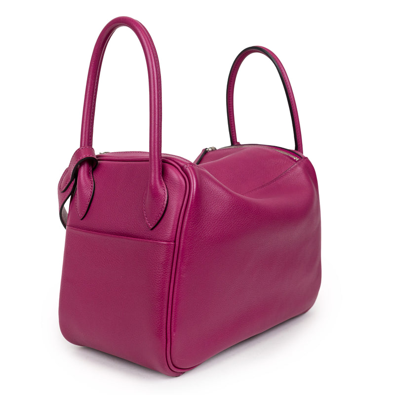 Hermes Rose Pourpre Swift Leather Lindy 26cm Bag SHW