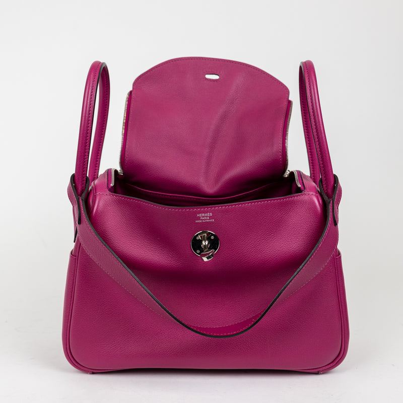 Hermes Rose Pourpre Swift Leather Lindy 26cm Bag SHW