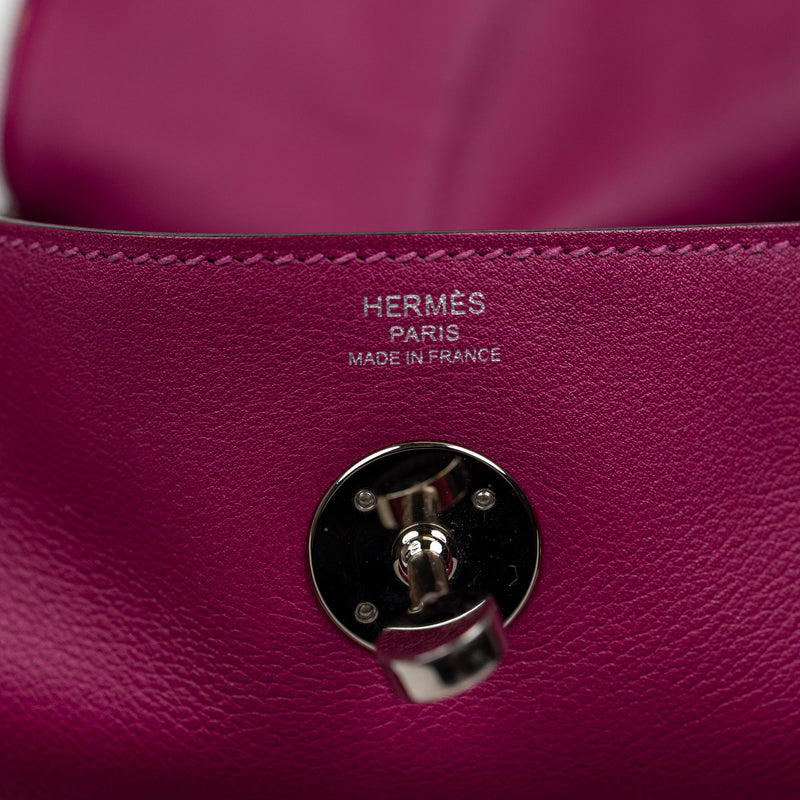 Hermes Rose Pourpre Swift Leather Lindy 26cm Bag SHW