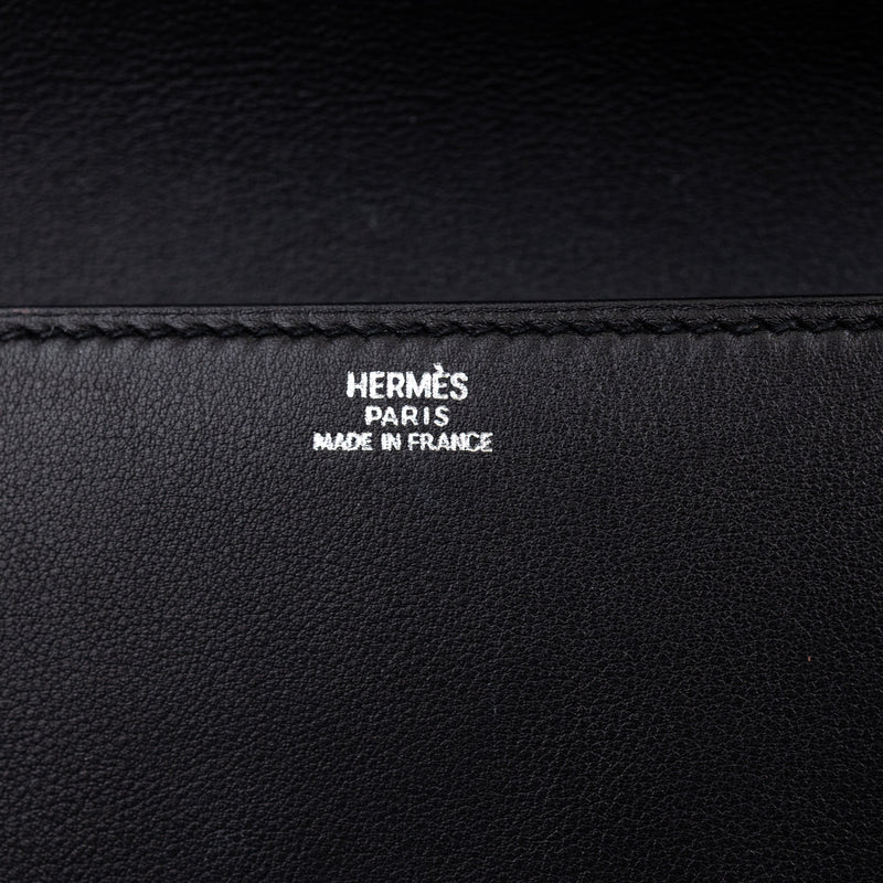 Hermès Médor 23 Clutch in Black Leather with Palladium Hardware