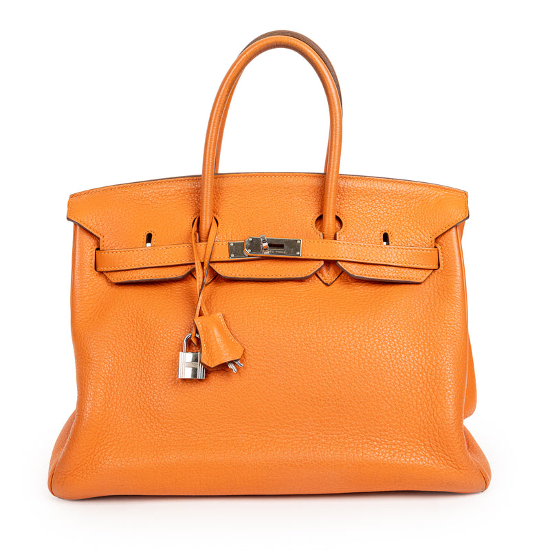 Hermes Orange Togo Leather Birkin 35 cm Gold Hardware