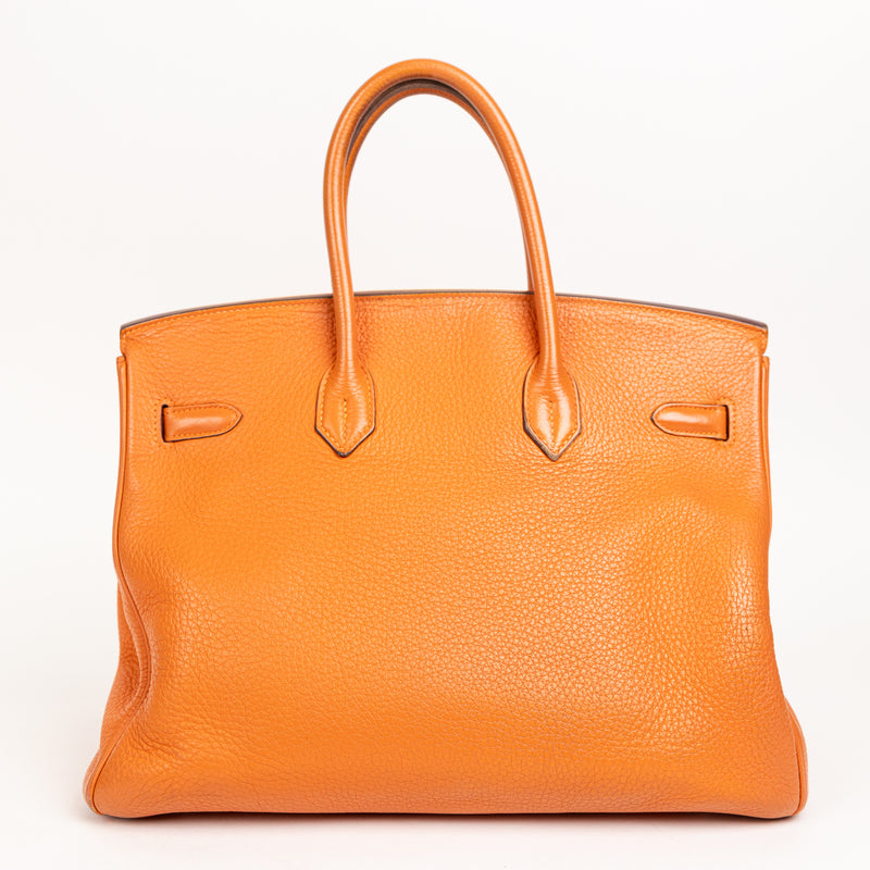 Hermes Orange Togo Leather Birkin 35 cm Gold Hardware