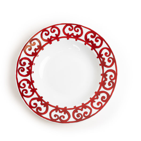 Hermès Balcon du Guadalquivir White Red Plate Set
