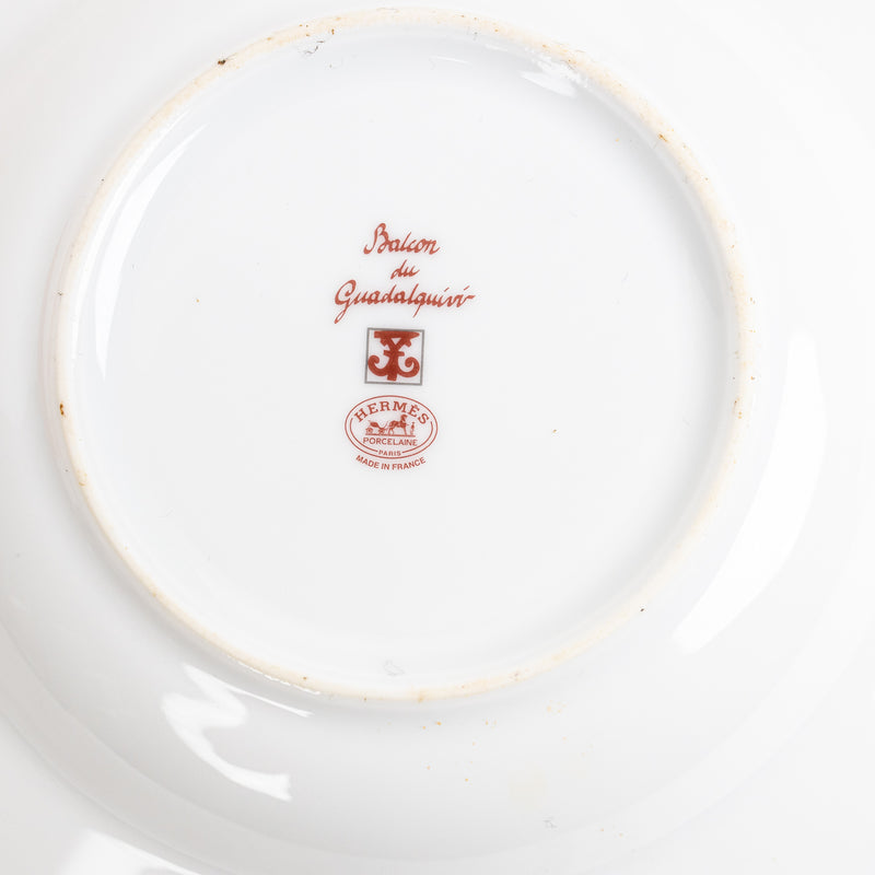 Hermès Balcon du Guadalquivir White Red Plate Set