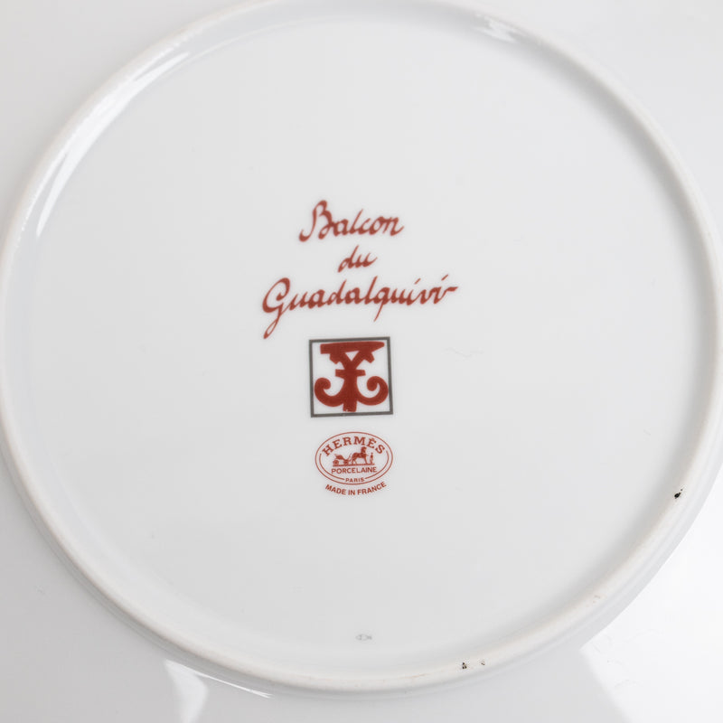 Hermès Balcon du Guadalquivir White Red Plate Set