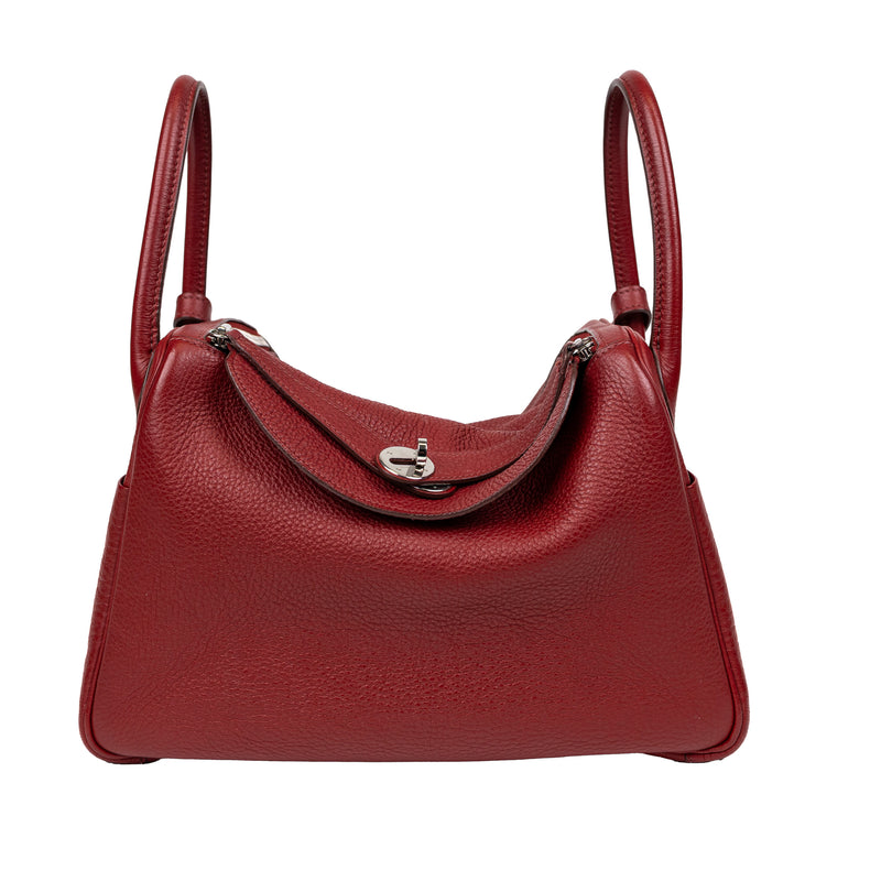 Hermès Lindy 30 in Rouge Clemence Leather with Palladium Hardware