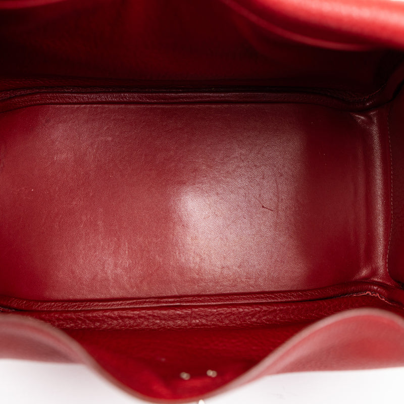 Hermès Lindy 30 in Rouge Clemence Leather with Palladium Hardware