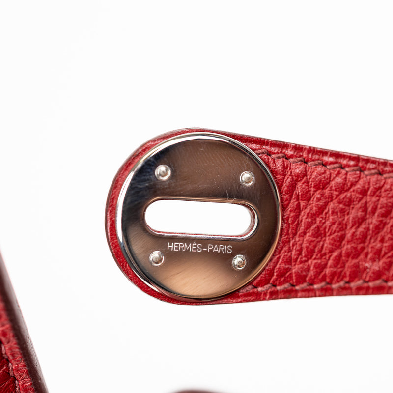 Hermès Lindy 30 in Rouge Clemence Leather with Palladium Hardware