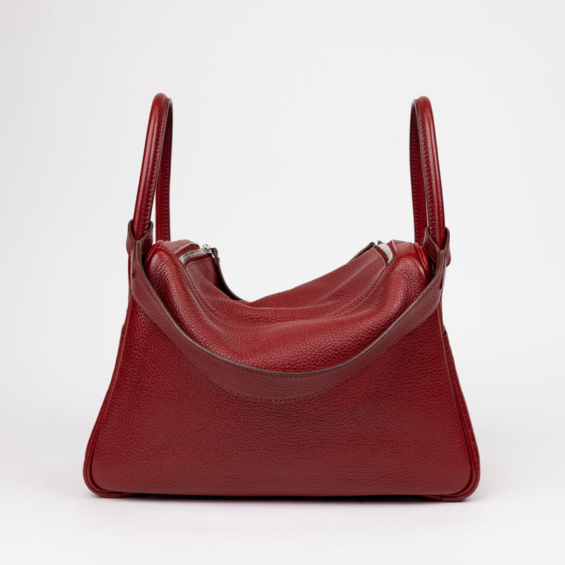 Hermès Lindy 30 in Rouge Clemence Leather with Palladium Hardware