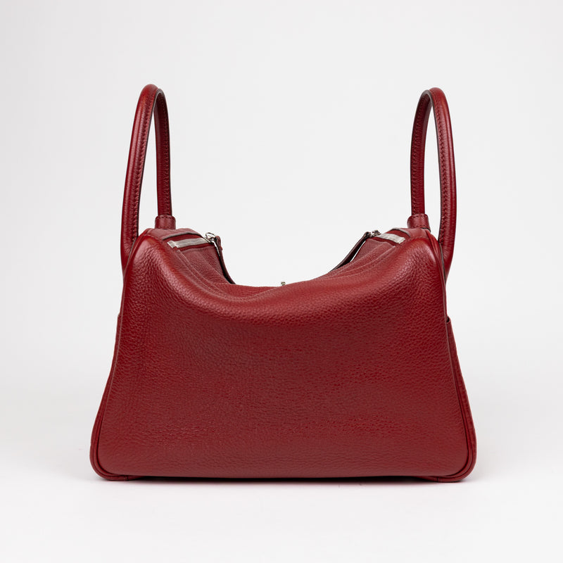 Hermès Lindy 30 in Rouge Clemence Leather with Palladium Hardware