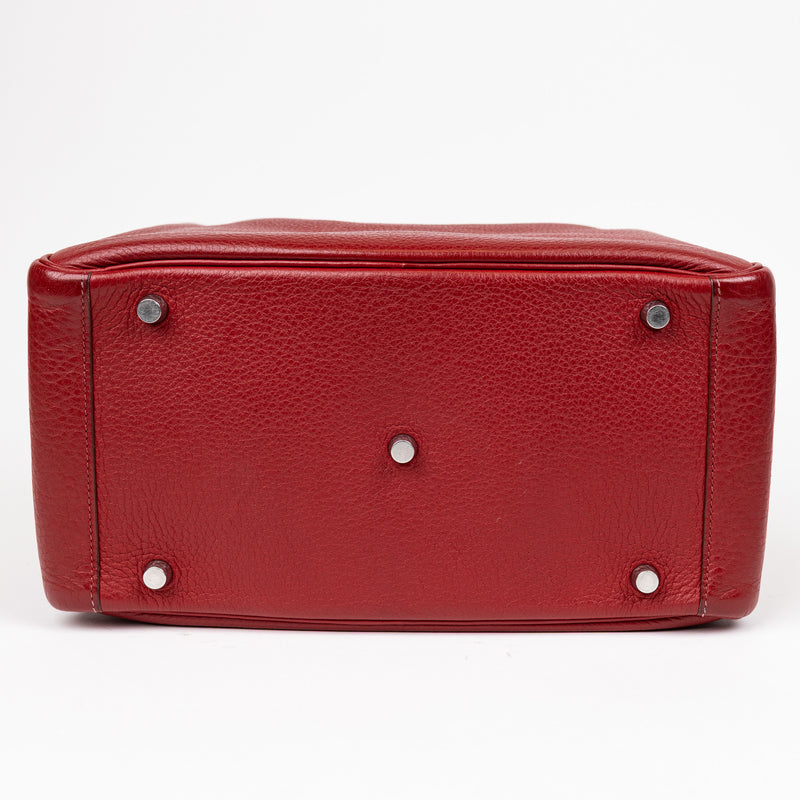 Hermès Lindy 30 in Rouge Clemence Leather with Palladium Hardware