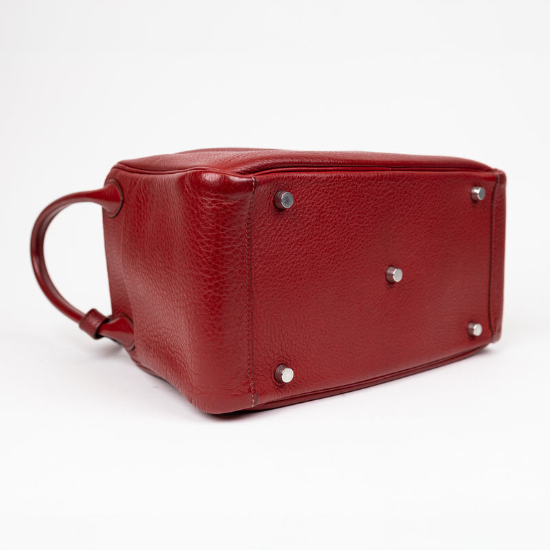 Hermès Lindy 30 in Rouge Clemence Leather with Palladium Hardware
