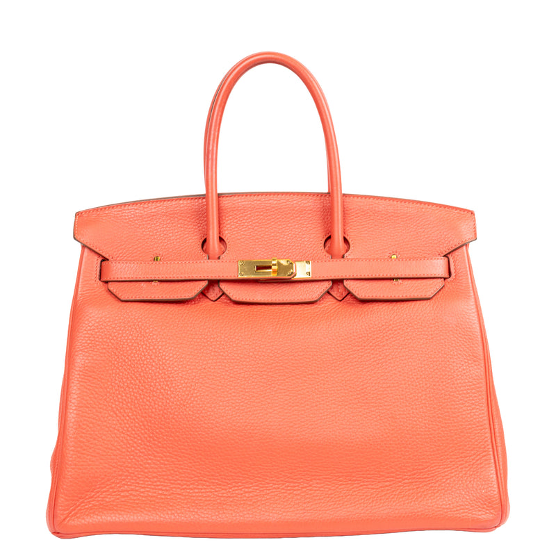 Hermès Coral Togo Leather Birkin 35 cm Gold Hardware