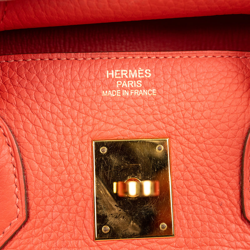 Hermès Coral Togo Leather Birkin 35 cm Gold Hardware
