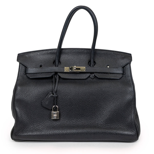 Hermes Black Clemence Birkin 35cm Palladium Hardware