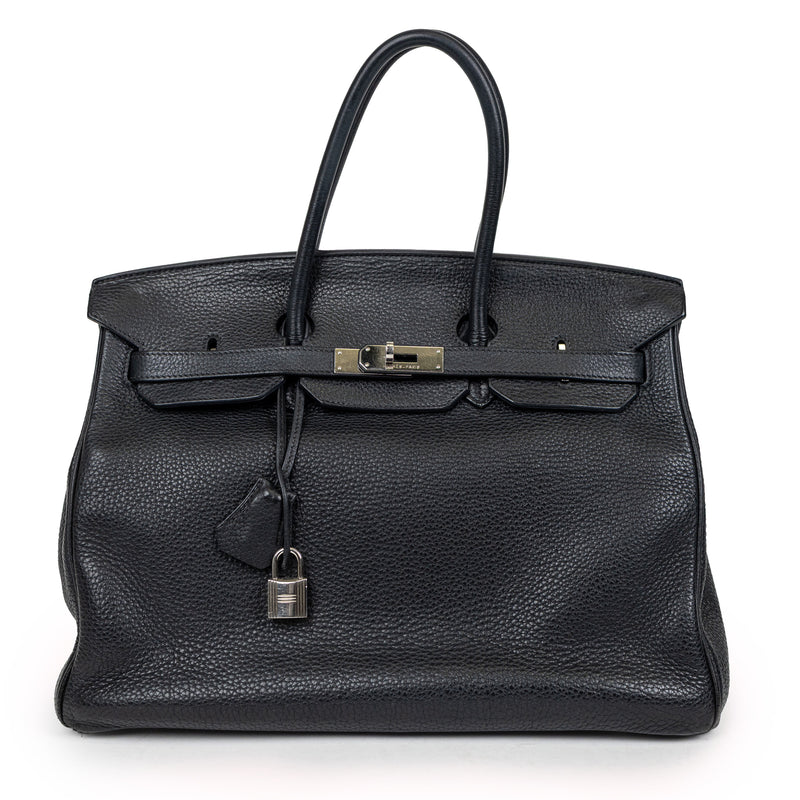 Hermes Black Clemence Birkin 35cm Palladium Hardware