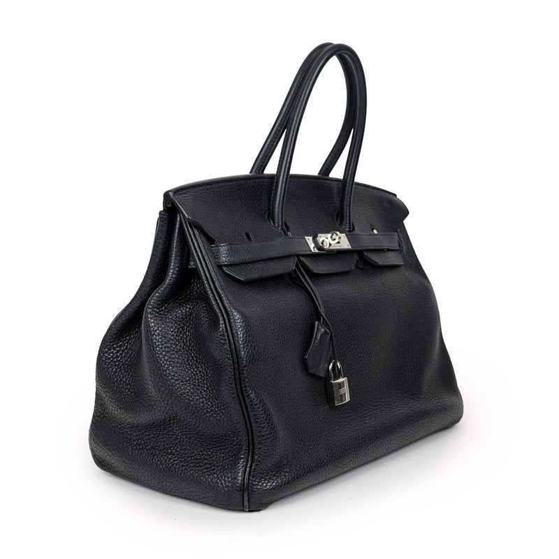 Hermes Black Clemence Birkin 35cm Palladium Hardware