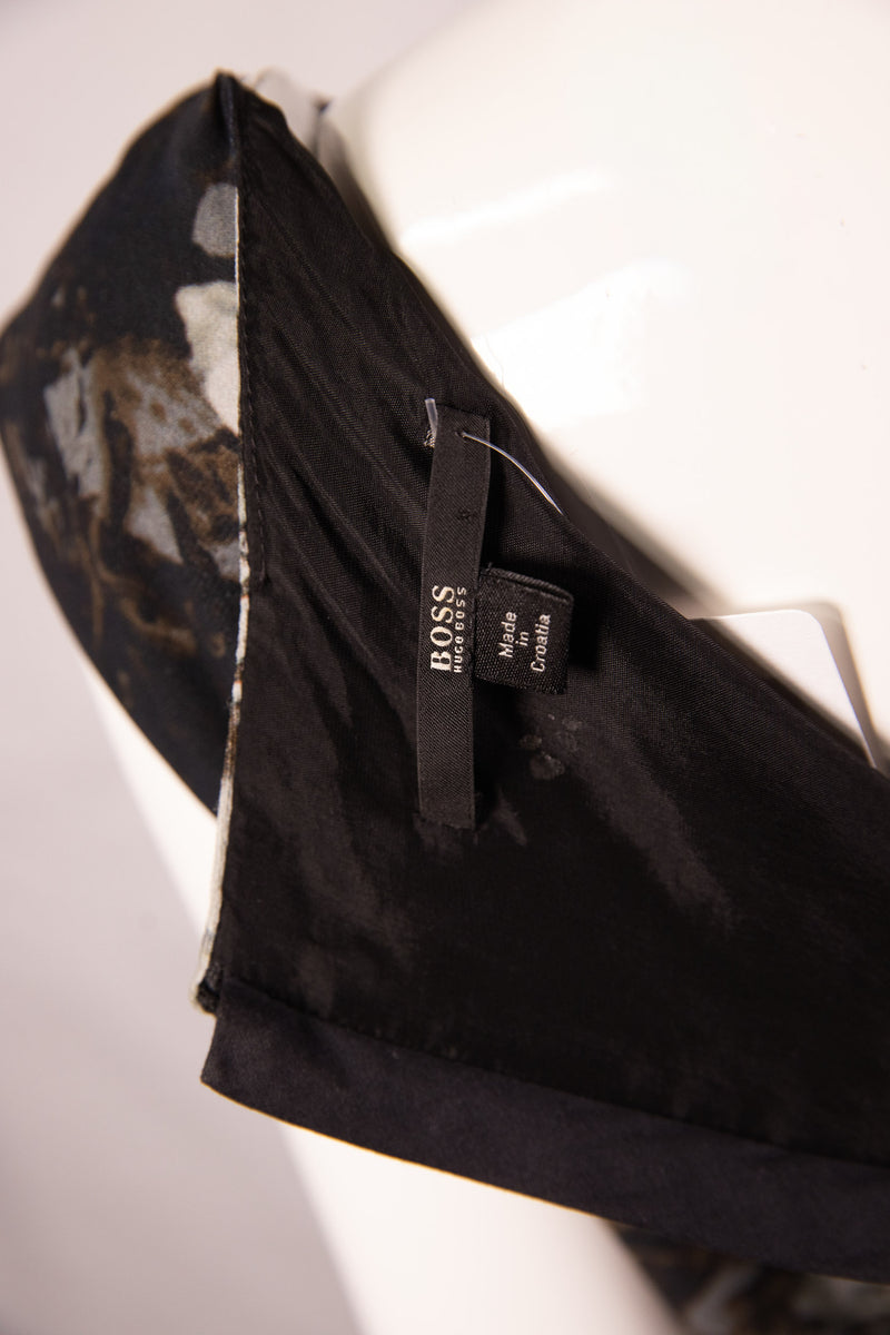 Hugo Boss Gray Green Tan Black Printed Dress Size 6