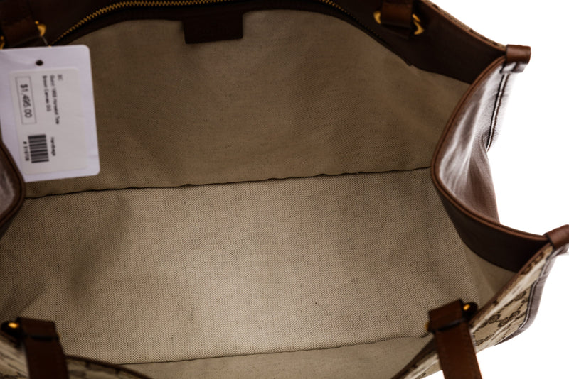 Gucci 1955 Horsebit GG Brown Canvas Tote Bag