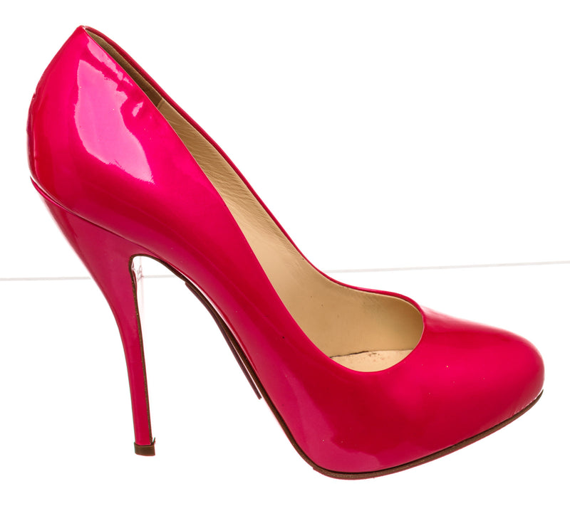 Christian Louboutin Pink Patent Platform Pumps Size 38