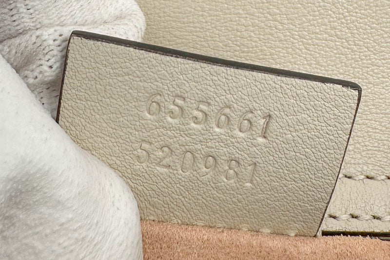 Gucci White Leather & Bamboo Handle Diana Mini Tote Bag
