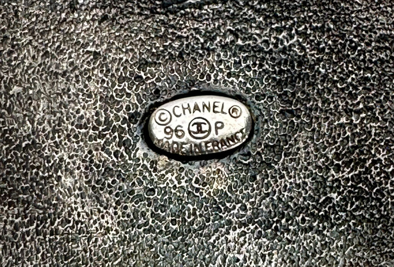 Chanel Silver Chanel Paris Logo 96A Cuff Bracelet