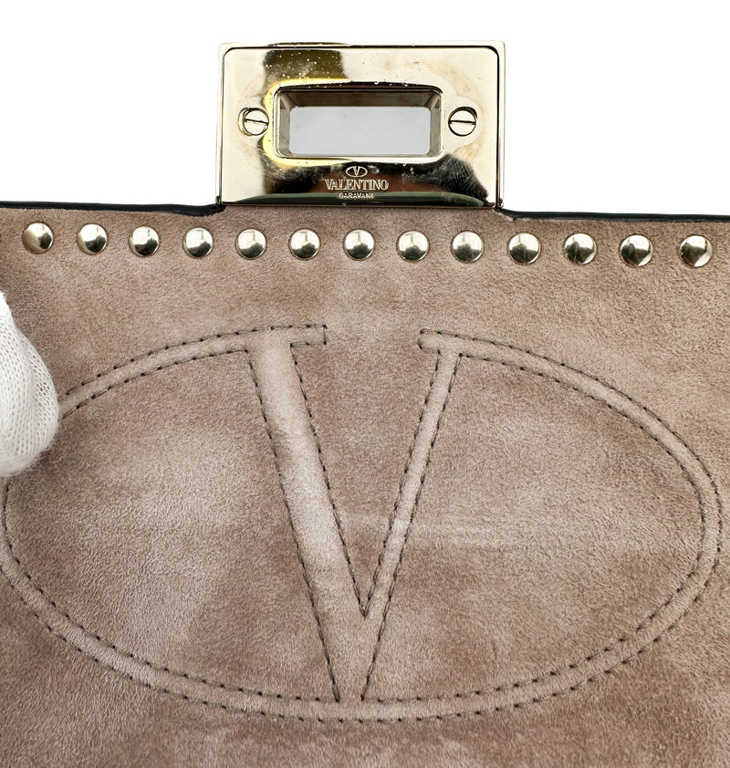 Valentino Garavani Vitello Small Rockstud No Limit Shoulder Bag Poudre