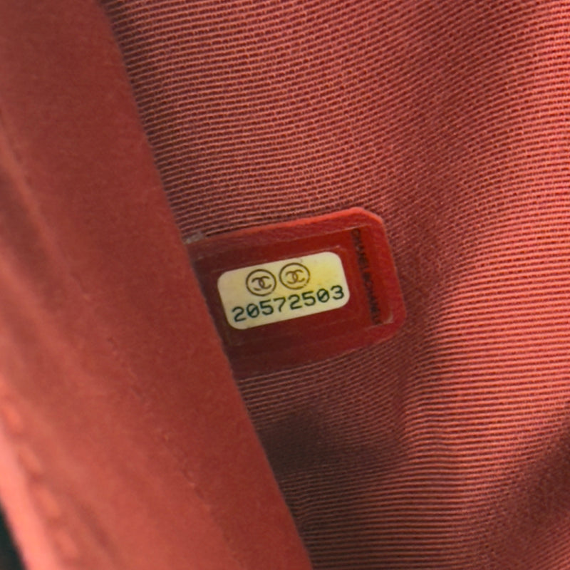 Chanel Red Quilted SHW Boy Bag Medium Red Leather