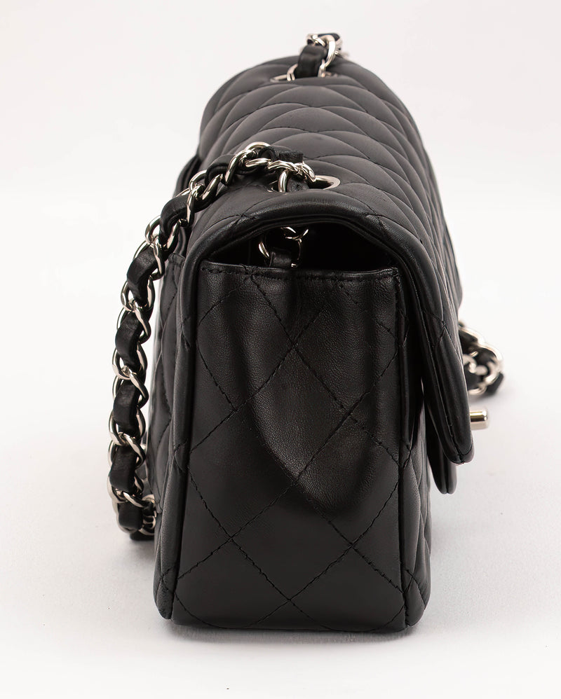 Chanel Black Lambskin Leather Mini Classic Single Flap Shoulder Bag