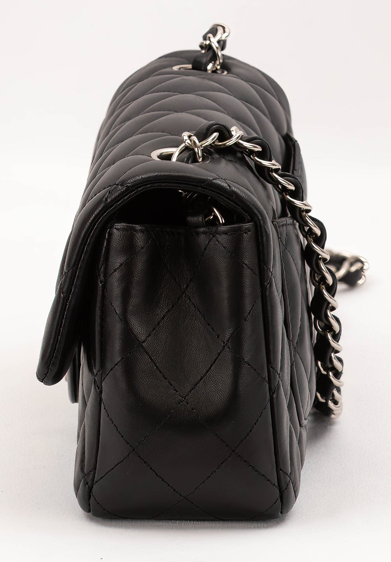 Chanel Black Lambskin Leather Mini Classic Single Flap Shoulder Bag