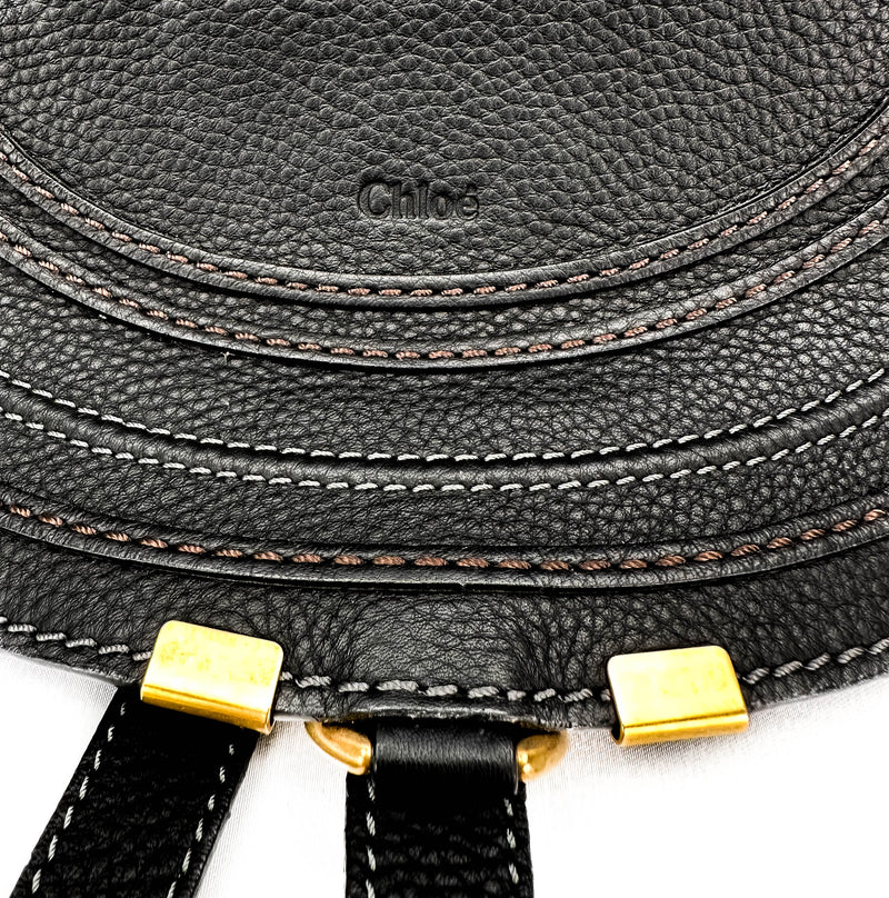 Chloe Black Leather Small Marcie Crossbody Handbag