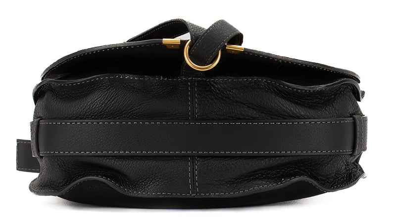 Chloe Black Leather Small Marcie Crossbody Handbag