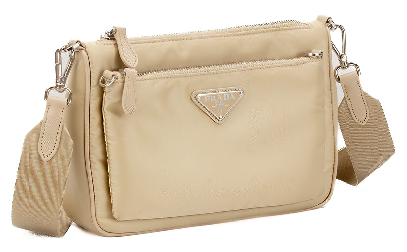 Prada Brown Nylon Tessuto Crossbody Bag