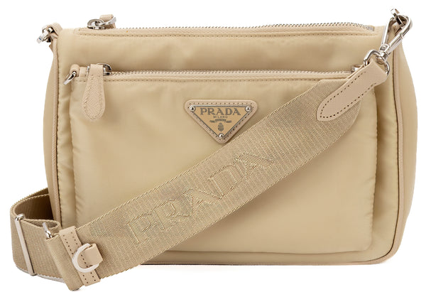 Prada Brown Nylon Tessuto Crossbody Bag