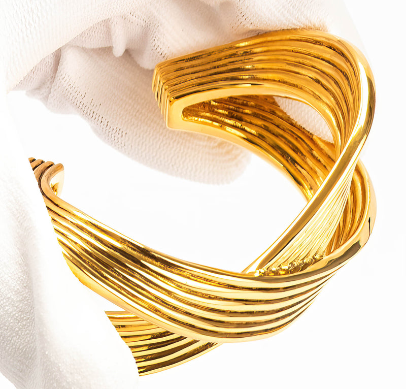 Saint Laurent Paris Gold-Tone Brass Infinity Cuff